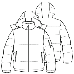 Fashion sewing patterns for MEN Jackets Padded Jacket 7632